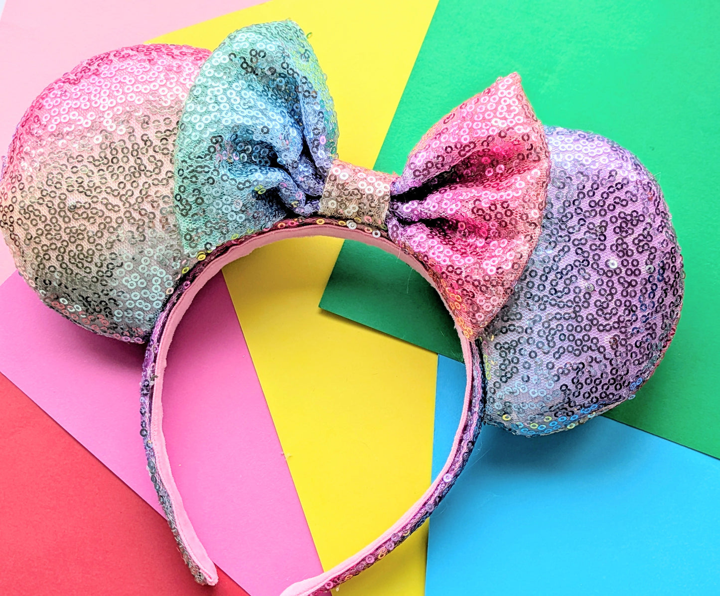 Sequin Pastel Rainbow Mouse Ears