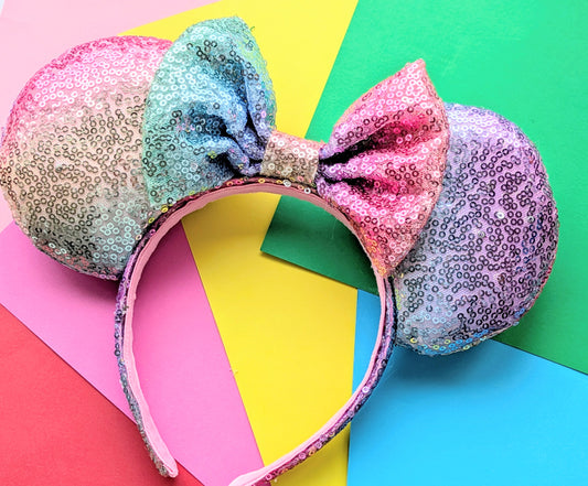 Sequin Pastel Rainbow Mouse Ears