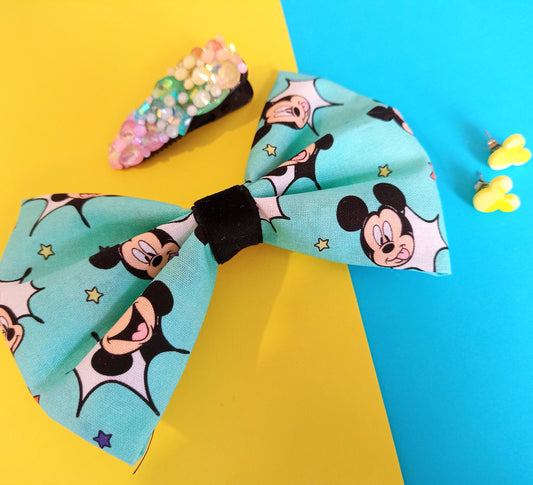 90s Mickey Hair Bow - alligator clip