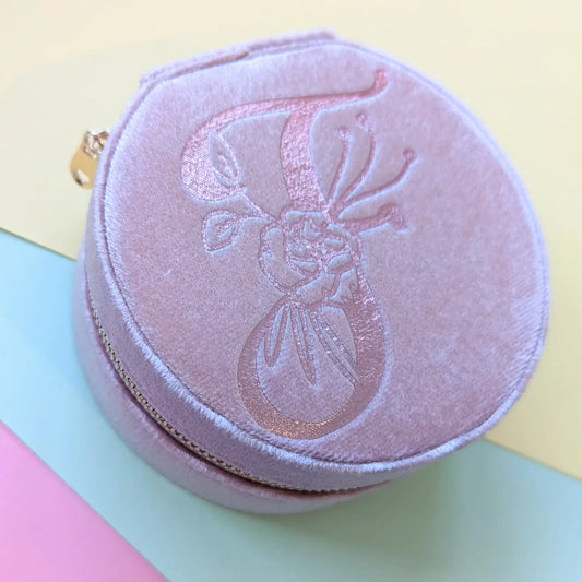 Personalised Initial Velvet Jewellery Box