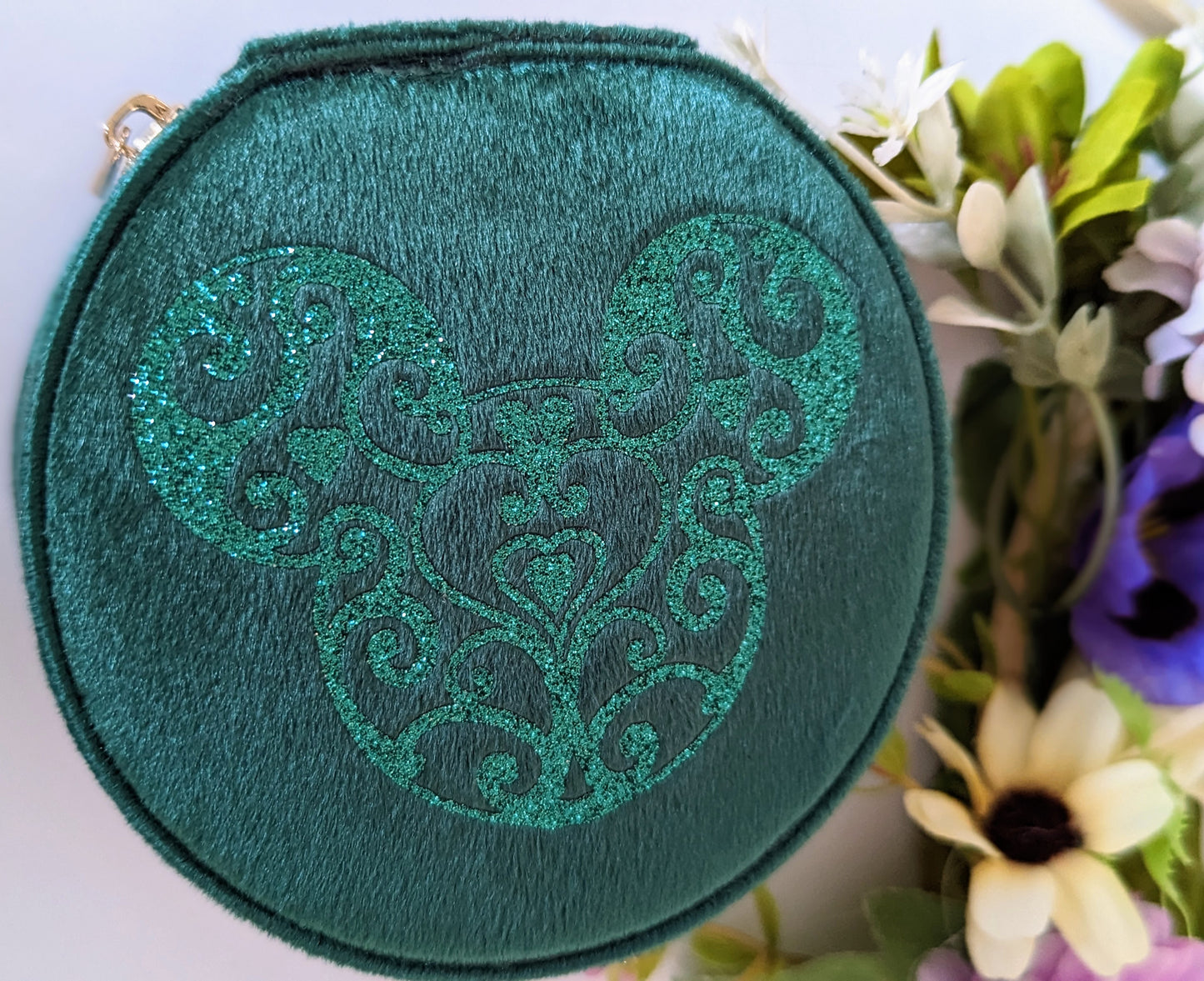 Emerald Green Velvet Jewellery Box