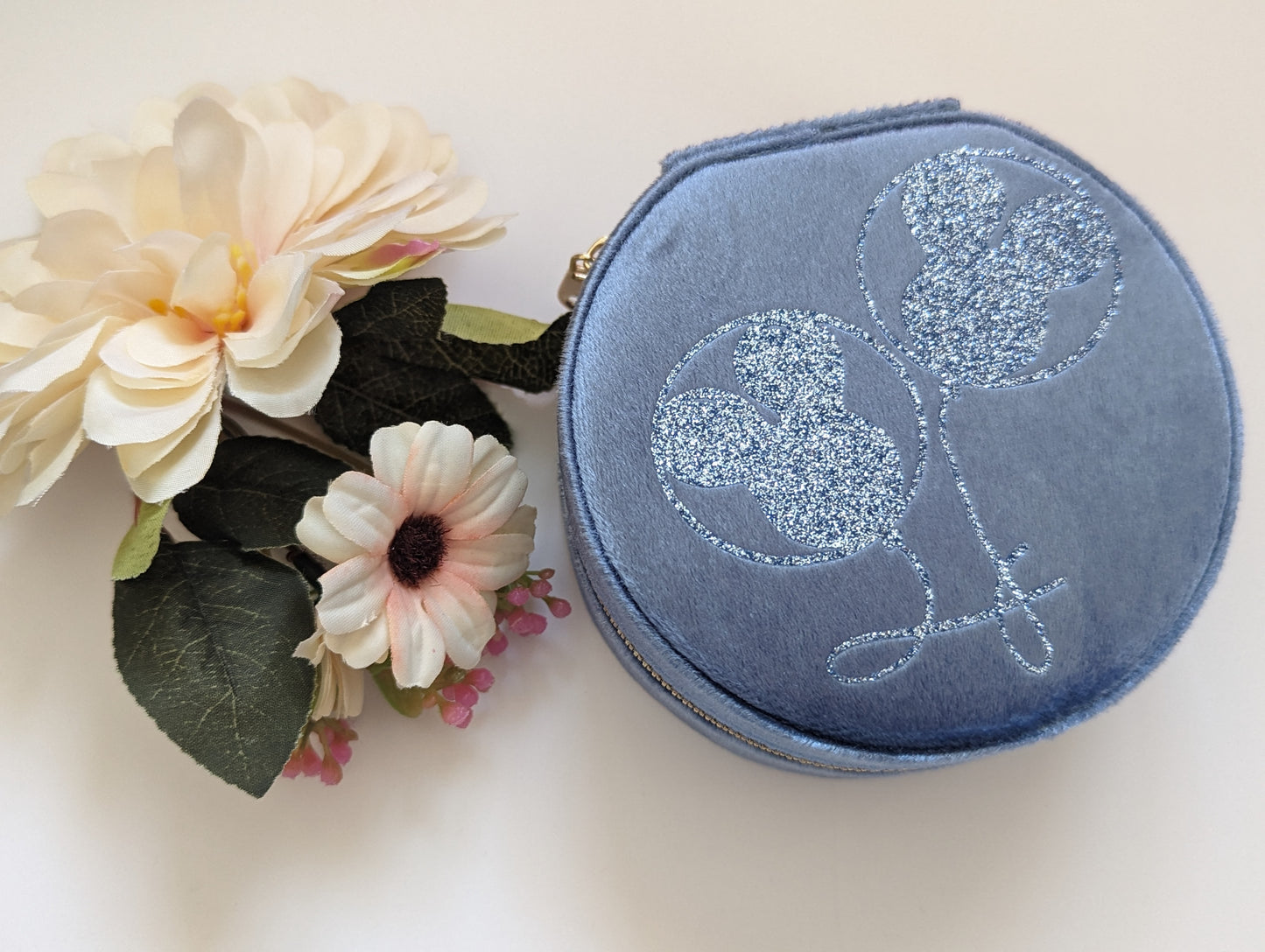 Powder Blue Velvet Jewellery Box