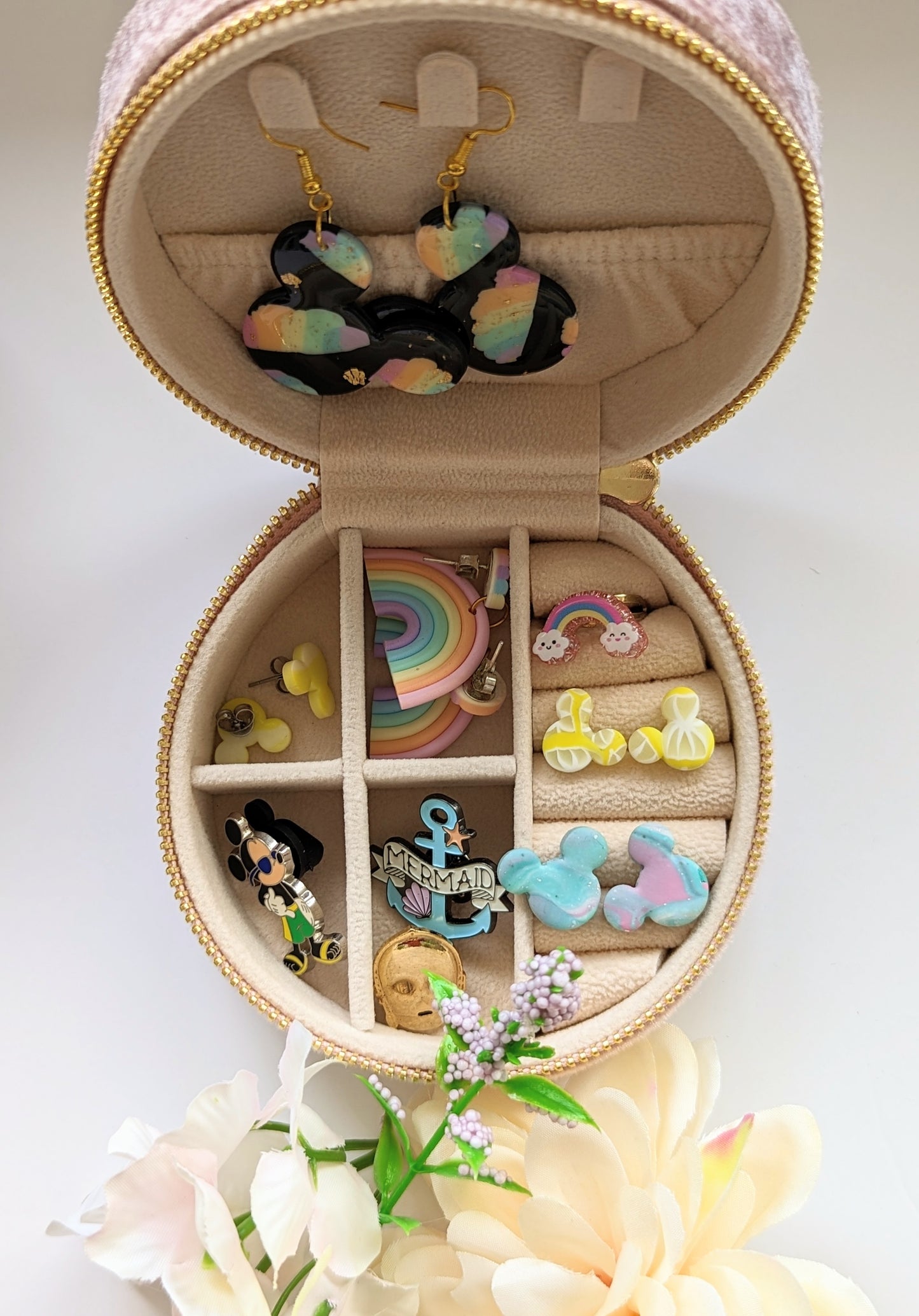 Powder Blue Velvet Jewellery Box