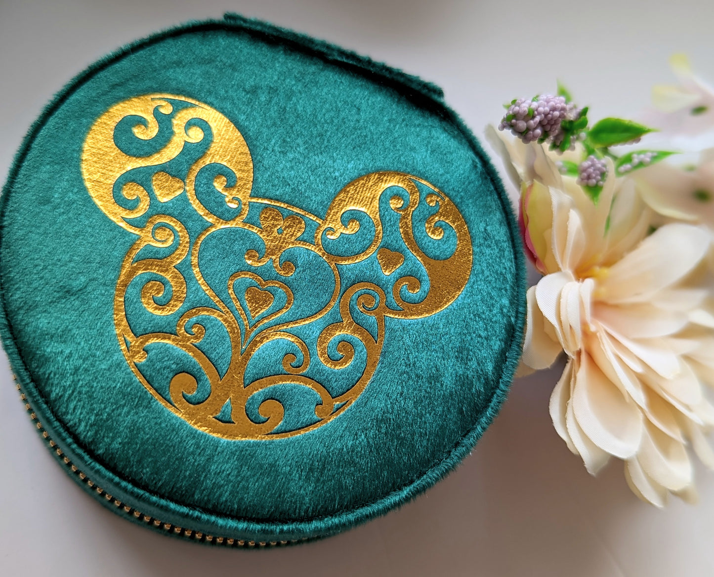 Emerald Green Velvet Jewellery Box