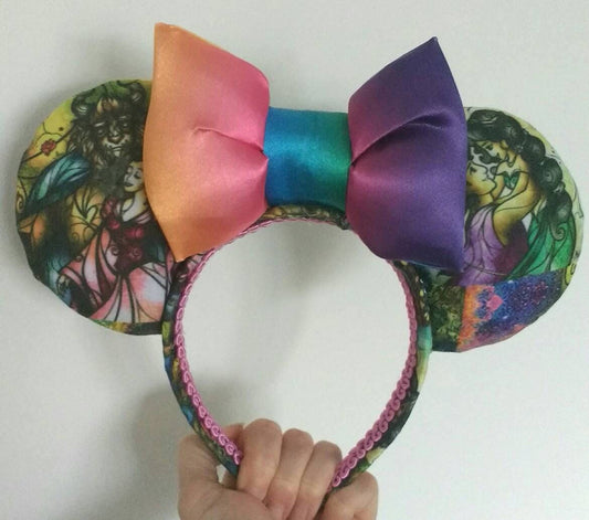 Disney Couples Stained Glass Mouse Ears