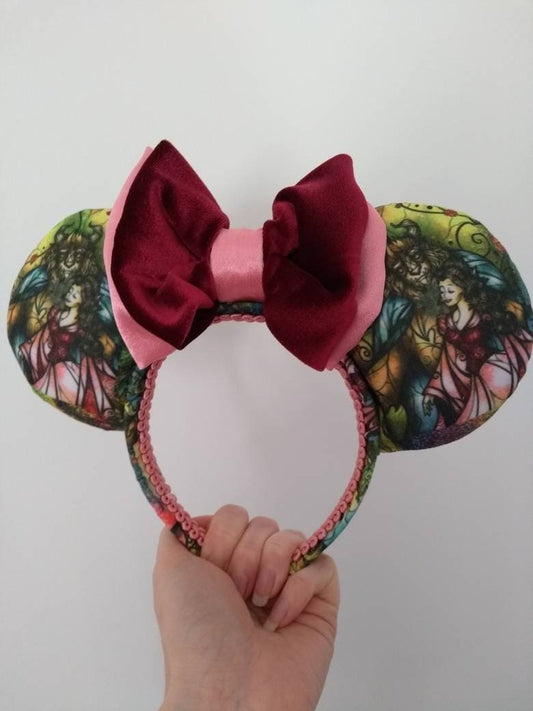 Stained glass Beauty and the Beast ears