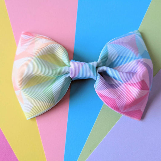 Rainbow Spaceship Earth Hair Bow