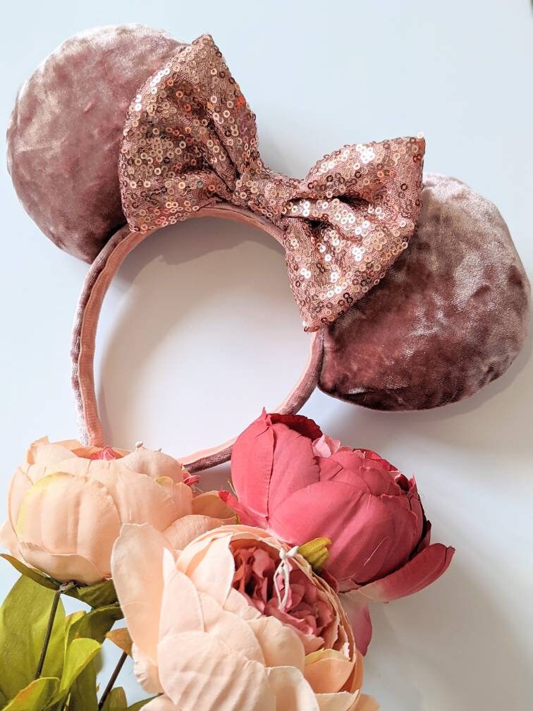 Dusky Rose Velvet Mouse Ears