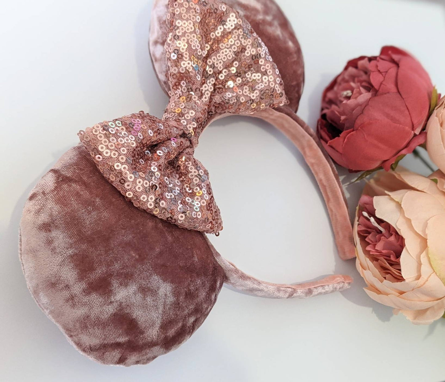 Dusky Rose Velvet Mouse Ears