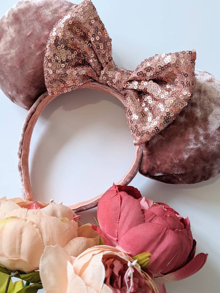 Dusky Rose Velvet Mouse Ears