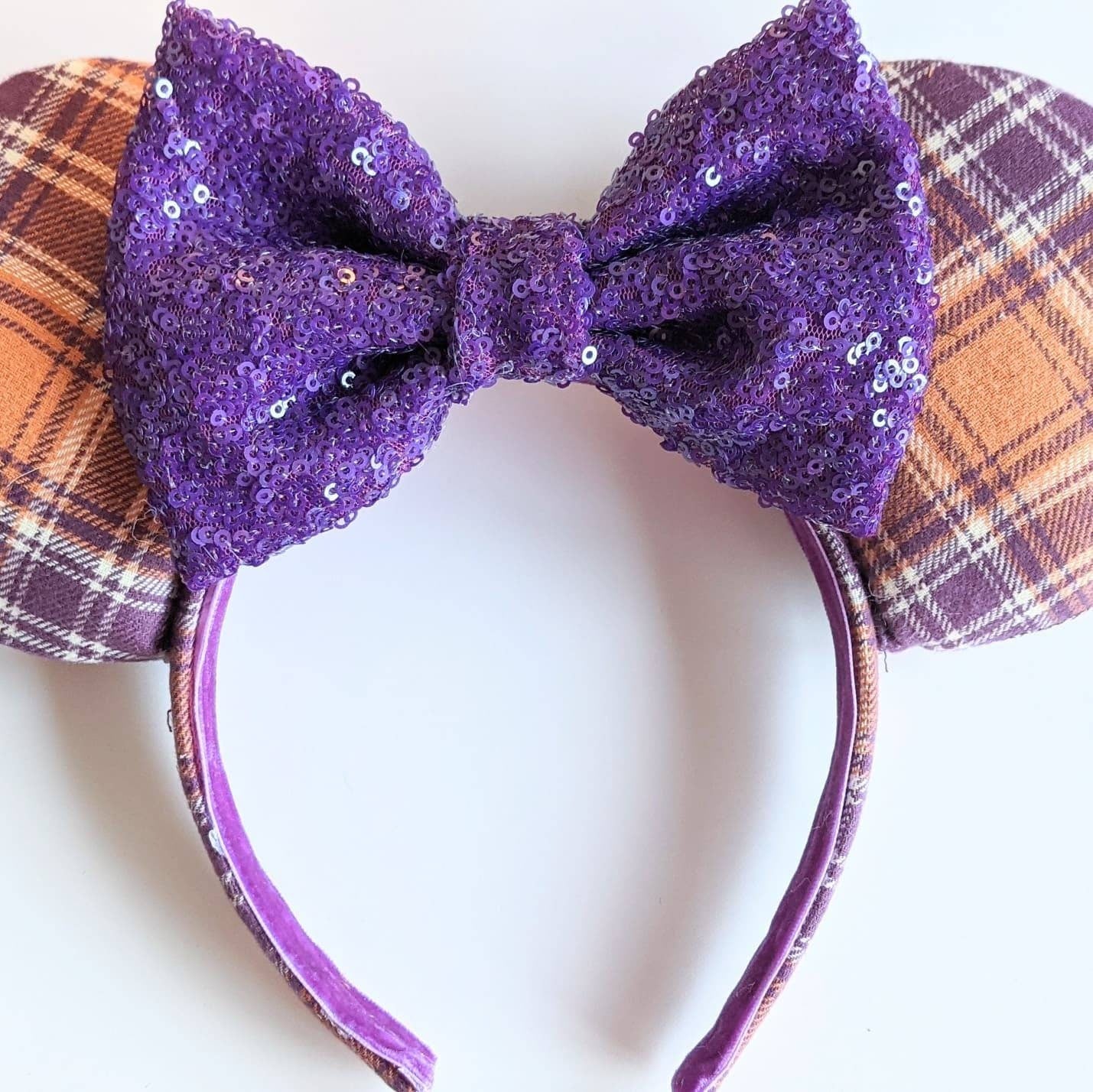 Orange and Purple Plaid Ears